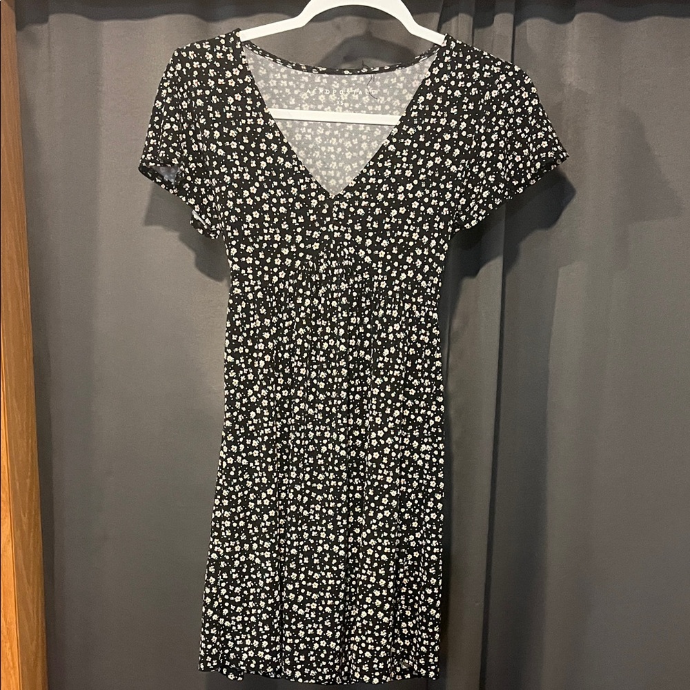 Aeropostale Black Floral Mini Dress